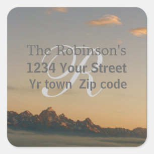 Teton familial et étiquette de adresse de nuages