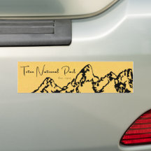 Teton National Park Gelber Autoaufkleber