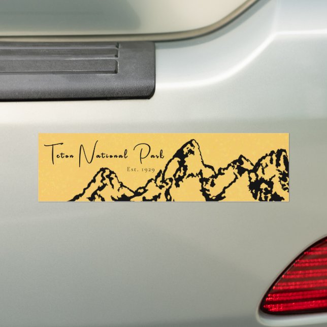 Teton National Park Gelber Autoaufkleber (Auf Auto)