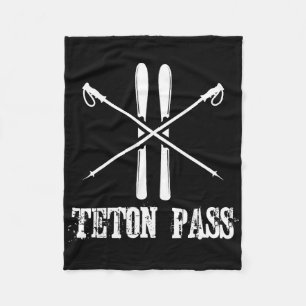 Teton P Wyoming Ski Skifahren Nordic Alpine Dow Fleecedecke