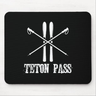 Teton P Wyoming Ski Skifahren Nordic Alpine Dow Mousepad
