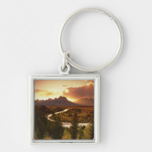 Teton Range bei Sonnenuntergang, vom Snake River Schlüsselanhänger