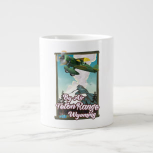 Teton Range Wyoming Air Travel Poster Jumbo-Tasse