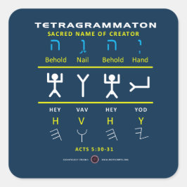 Tetragrammaton YHVH Quadratischer Aufkleber