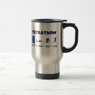 Tetrathon Triathlon-T - Shirt Reisebecher