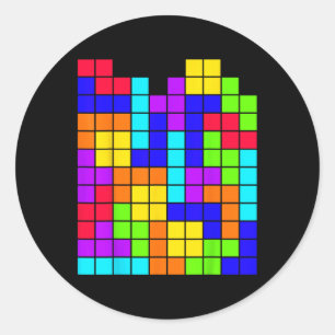 Tetrominoes Blockpuzzle Video Game Match Lehrer G Runder Aufkleber