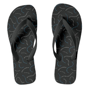 teuer   Abstraktes Wavy-Text-Muster Flip Flops