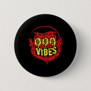 Teufel 666 Vibes - Retro Stil 666 Lustig Böse Hall Button