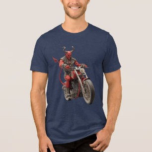 Teufel auf Fahrrad Tri-Blend Shirt