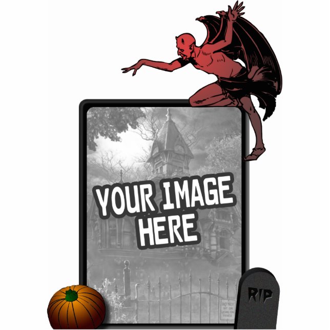 Teufel-Ausschnitt-Bilderrahmen-12x18 Freistehende Fotoskulptur (Vorne)