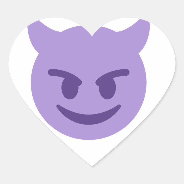 Teufel Emoji Herz-Aufkleber (Vorderseite)