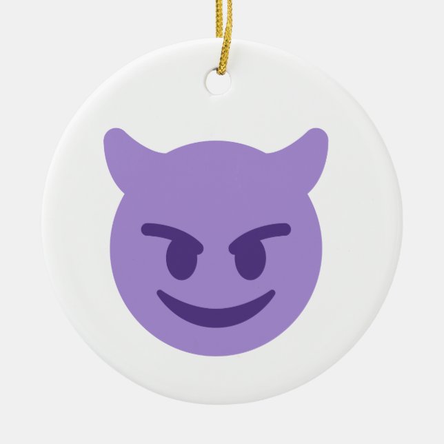Teufel Emoji Keramikornament (Vorne)