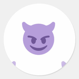 Teufel Emoji Runder Aufkleber