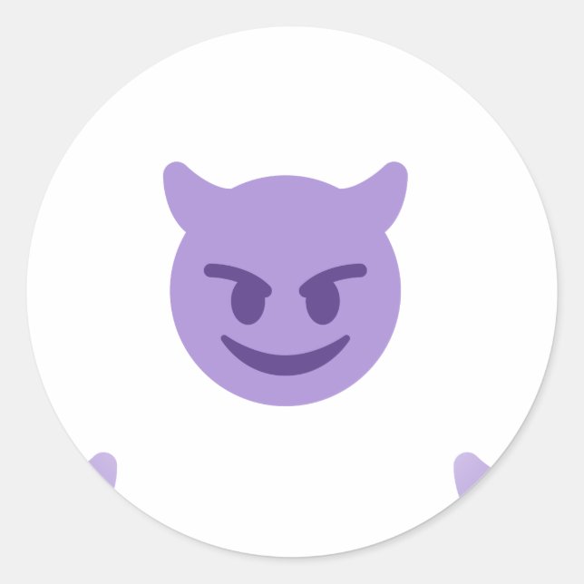 Teufel Emoji Runder Aufkleber (Vorderseite)