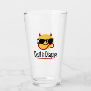 Teufel im Gewand Emoji Heiß Trendig Lustig Glas