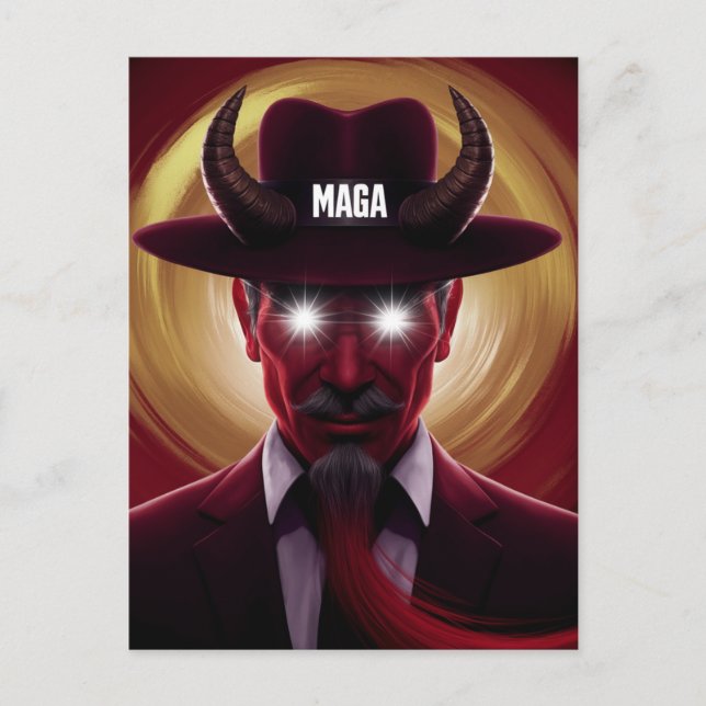 Teufel in einem Red Hat Postkarte (Vorderseite)