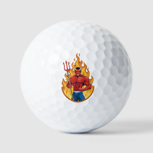 Teufel mit Dreizack Golfball (Vorderseite)