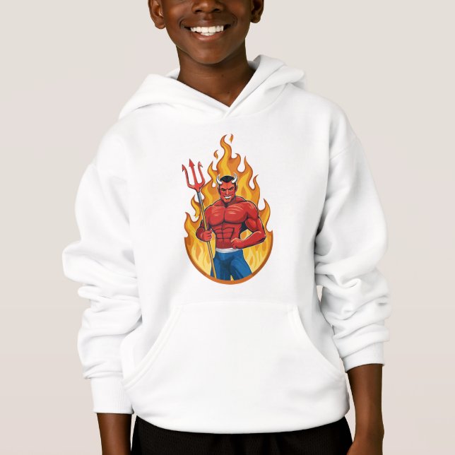 Teufel mit Dreizack Hoodie (Vorderseite)