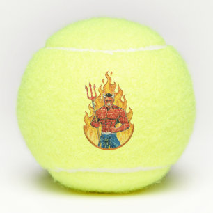 Teufel mit Dreizack Tennisbälle