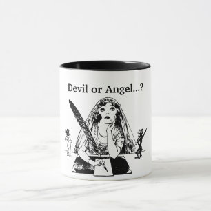 Teufel oder Engel - Vintager Black & White Coffee  Tasse