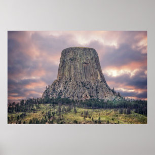 Teufel-Turm-fantastische Wolken Poster
