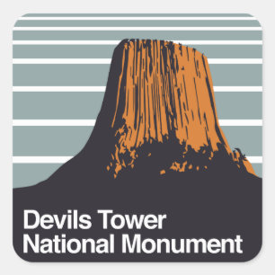 Teufel-Turm-nationales Monument Quadratischer Aufkleber