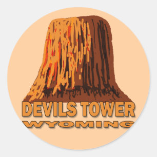 TEUFEL-TURM WYOMING RUNDER AUFKLEBER