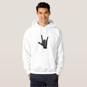 Teufelhorn Hand Herren Hoodie Kapuzenpullover