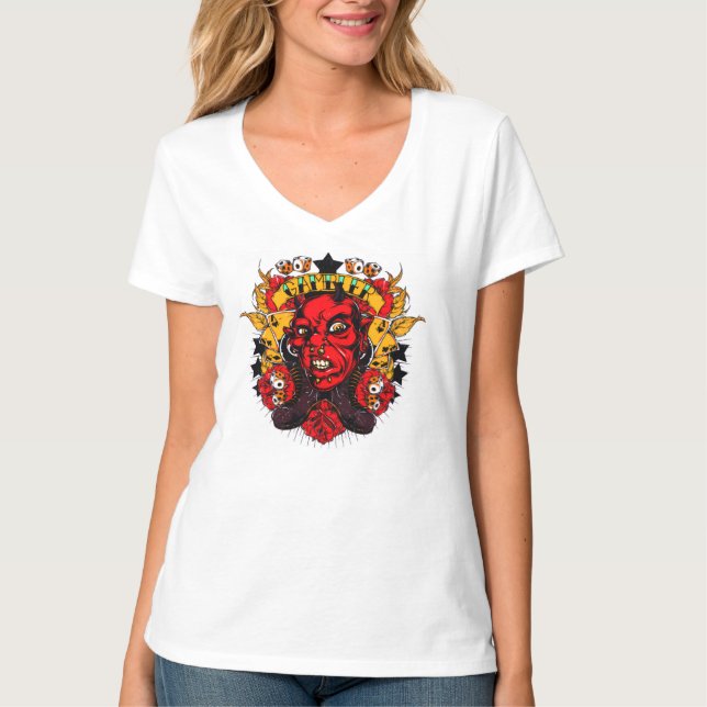 Teufelischer Spieler T-Shirt (Vorderseite)