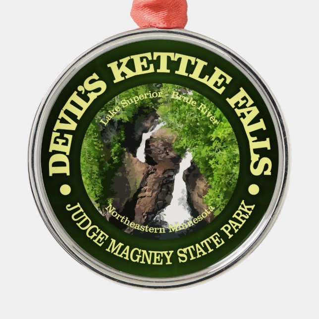 Teufel's Kettle Falls Ornament Aus Metall (Vorne)
