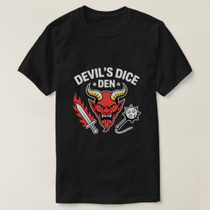 Teufels-Würfelhöhle-RPG-Gamer-T-Shirt – Roter Dämo T-Shirt