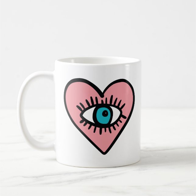 Teufelsauge im Herzen  Kaffeetasse (Links)