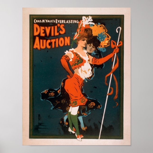 Teufelsauktion Frau im Kostümtheater 2 Poster (Vorne)
