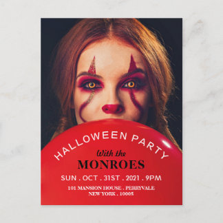 Teufelsballon, Halloween-Party-Einladung Ankündigungspostkarte