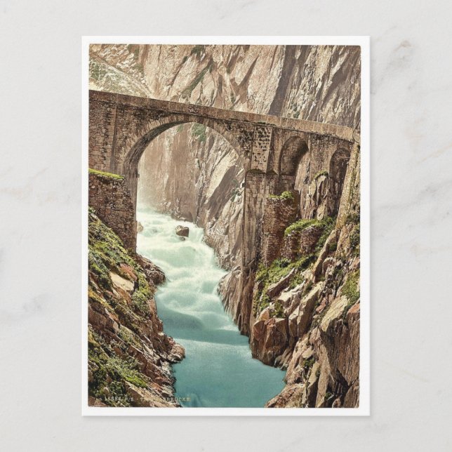 Teufelsbrücke, Andermatt, Schweiz Vintag Pho Postkarte (Vorderseite)