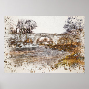 Teufelsbrücke Kirkby Lonsdale Kunstprint Poster