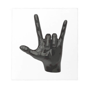 Teufelshornhand Notizblock