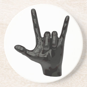 Teufelshornhand Sandstein Untersetzer