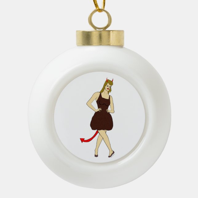 Teufelskerl Keramik Kugel-Ornament (Vorderseite)