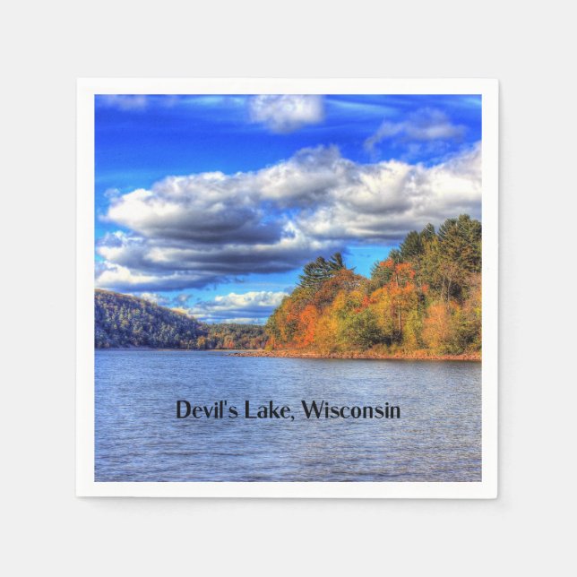 Teufelssee, landschaftliches Foto von Wisconsin Serviette (Vorderseite)