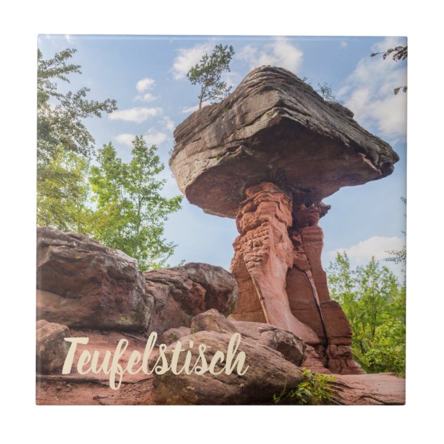 Teufelstisch Hinterweidenthal Pfalz Deutschland Ge Fliese (Vorderseite)
