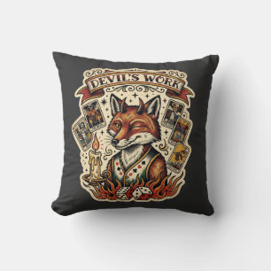 Teufelswerk Sly Fox Tarotkarten-Tattoo-Flash Mysti Kissen