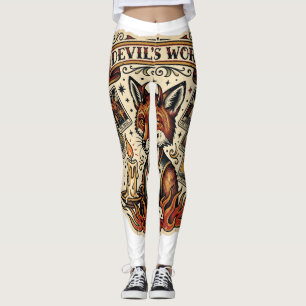 Teufelswerk Sly Fox Tarotkarten-Tattoo-Flash Mysti Leggings
