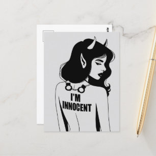 Teuflische unschuldige Frau Postkarte
