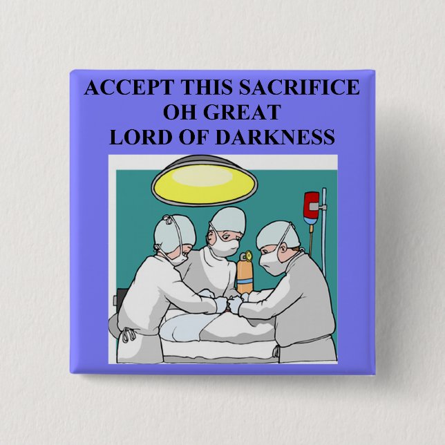 teuflischer Doktor-/Chirurgwitz Button (Vorderseite)