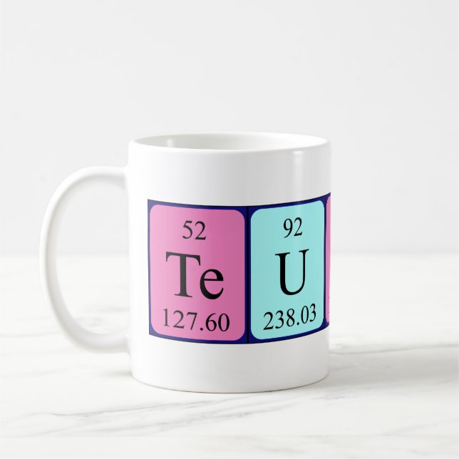 Teunis nom de table périodique mug (Gauche)