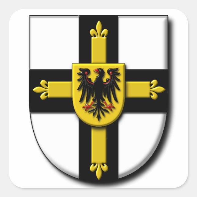 Teutonische Ritter Quadratischer Aufkleber (Vorderseite)