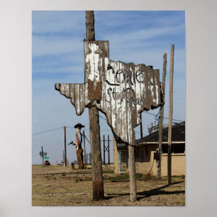 Tex und Texas-Schild Poster