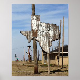 Tex und Texas Steakhouse-Schild Poster