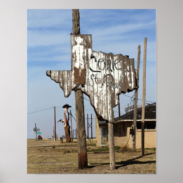 Tex und Texas Steakhouse-Schild Poster (Vorne)